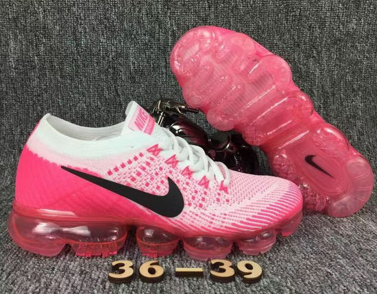 Womens Nike Flyknit Air Vapormax 2018 Pink White Black On Sale